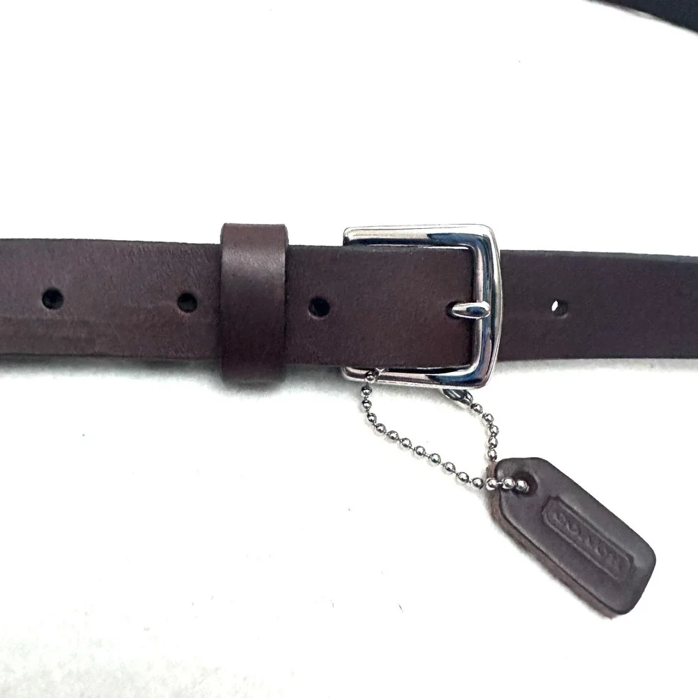 Coach XL 38 Mahogany Brown Leather Legacy Buckle Belt FS8566 SV/MA XL